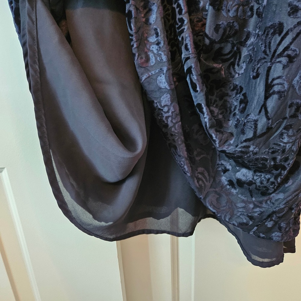 Vtg 90s Velvet Burnout Floral Maxi Dress 4 Whimsigoth Laundry Empire Babydoll - Picture 6 of 14